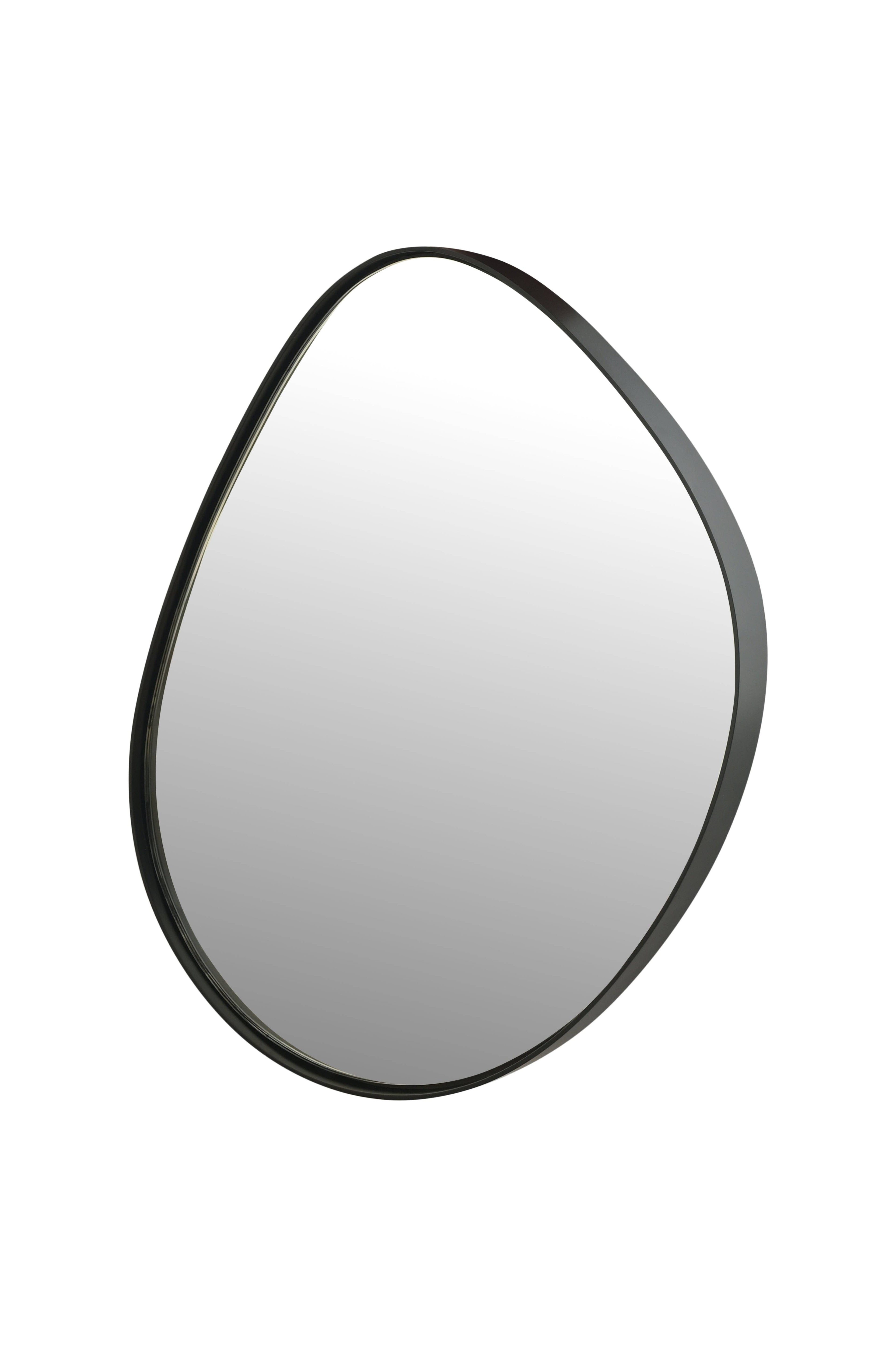 Organic Pebble Wall Mirror | Black Metal Frame 130cm
