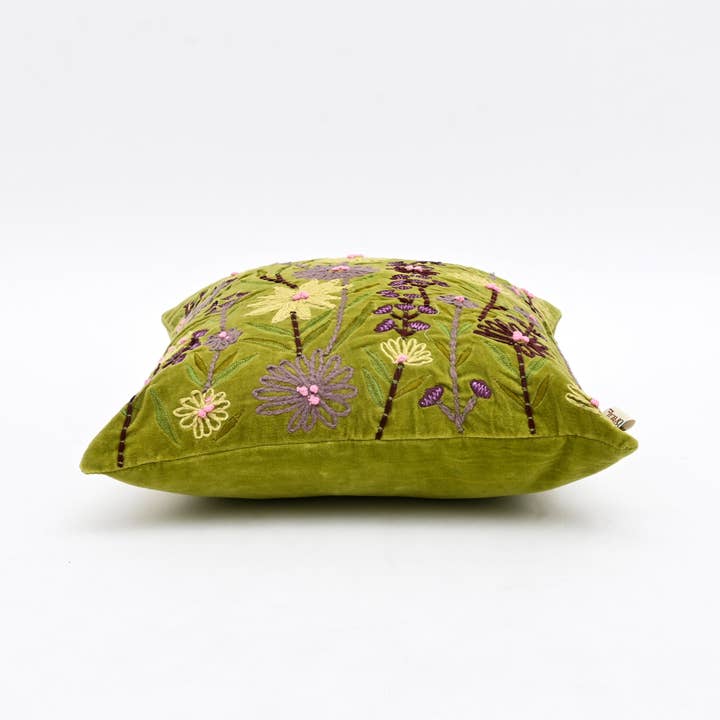 Velvet Cotton Cushion- Sea Green- 45x45 cm