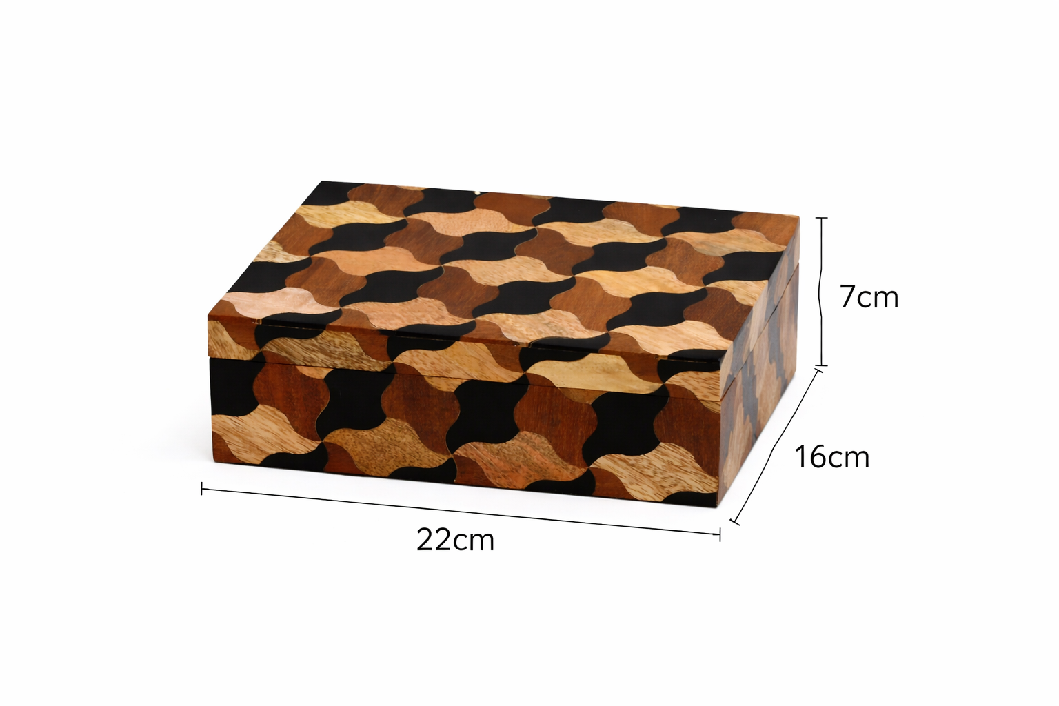 Mosaic Wooden Box Set of 3 – Handcrafted Decorative Storage