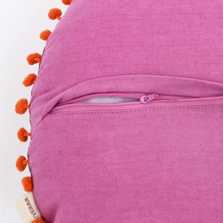 Embroidered Cotton Cushion- Floral Design- 50x50 cm