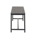 Black Mango Wood Bench with Charcoal Metal Frame