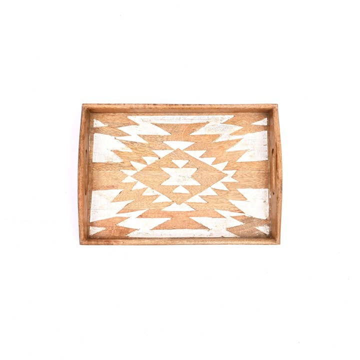 Matterhorn Carved Mango Wood Nesting Trays Set of 3