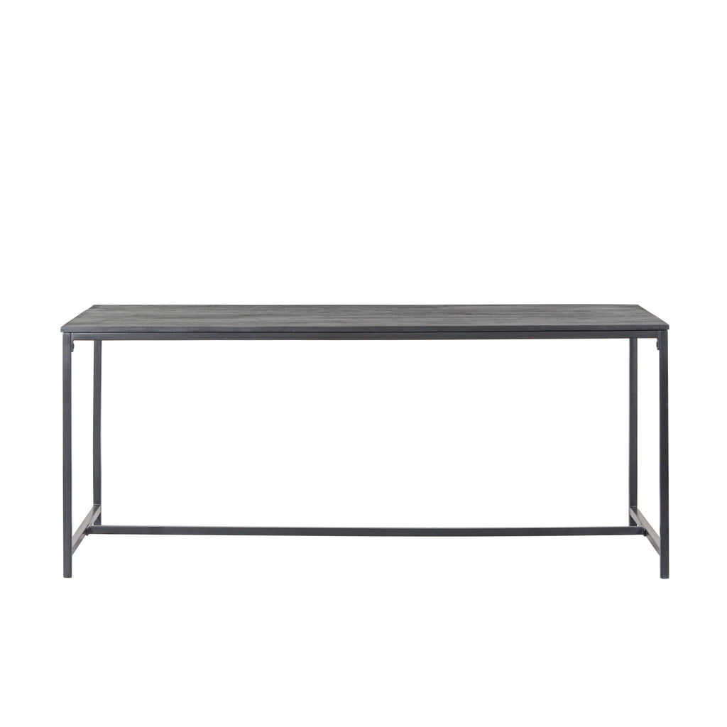 Black Mango Wood Bench with Charcoal Metal Frame