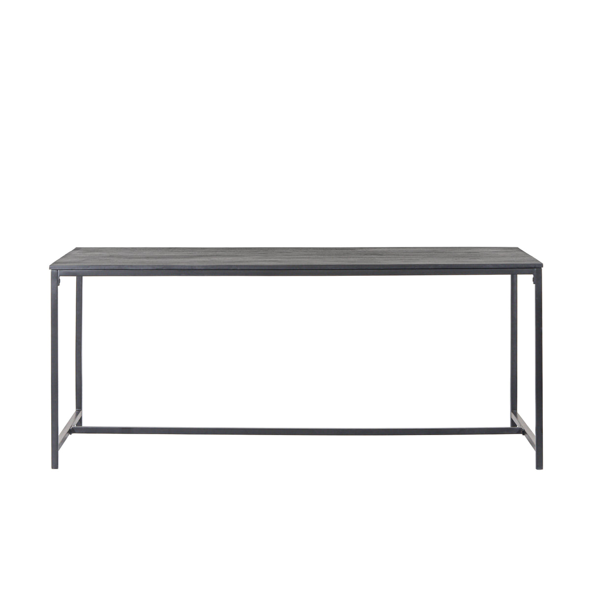 Black Mango Wood Bench with Charcoal Metal Frame