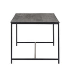 Black Mango Wood Dining Table with Charcoal Metal Frame