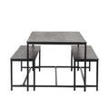 Black Mango Wood Dining Table with Charcoal Metal Frame