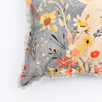 Embroidered Cotton Cushion- Rabbit Floral Design- 45x45 cm