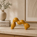 Abstract Aluminium Tabletop Sculpture – Mustard Yellow