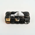 Handcrafted Black Horn Inlay Bubble Tissue Box Cover Decor