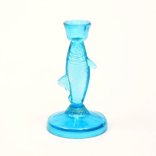 Fish Candle Holder in Light Blue, Coastal Decor