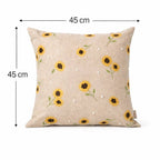 Embroidered Cotton Cushion- Sunflower Design- 45x45 cm