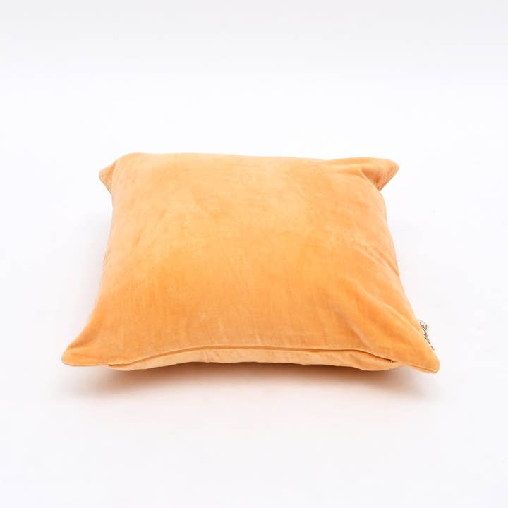 Velvet Cotton Cushion- Ochre Mustard- 45x45 cm