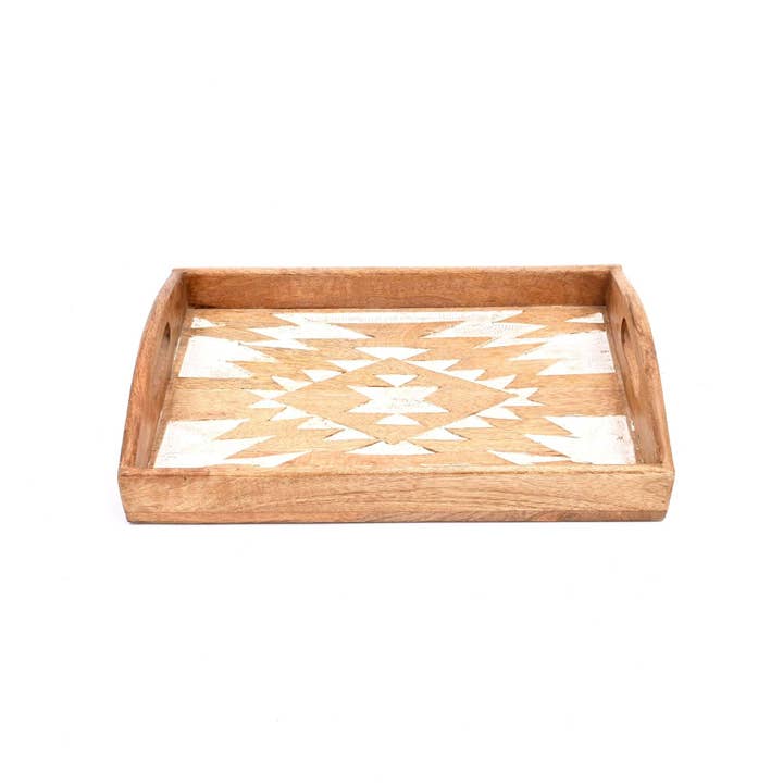 Matterhorn Carved Mango Wood Nesting Trays Set of 3