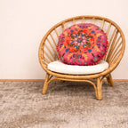 Embroidered Cotton Cushion- Floral Design- 50x50 cm