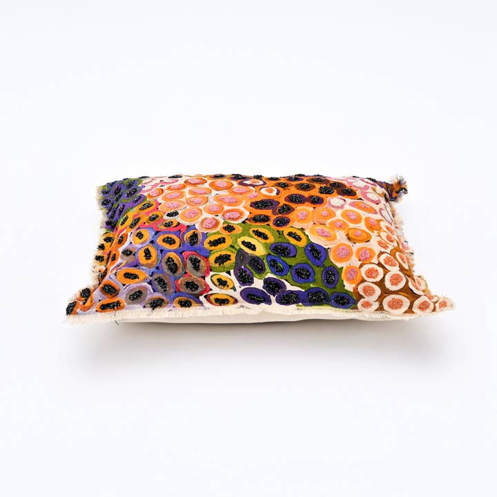 Printed Cotton Lumbar Cushion-  Abstract Design- 40x60 cm