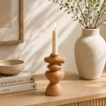 Brown Textured Aluminium Candle Holder
