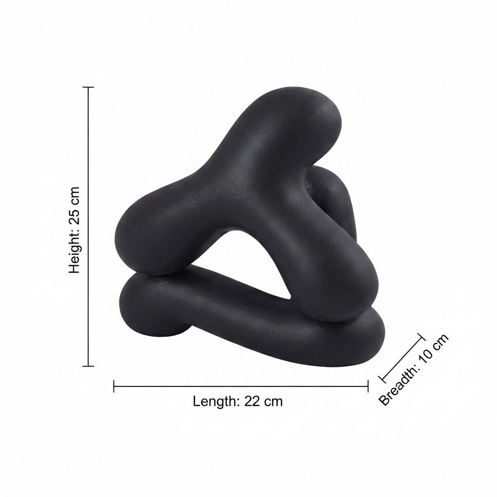 Modern Abstract Aluminium Sculpture | Black Tabletop Decor
