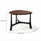Round Wood Coffee Table with Black Metal Base| Modern Design