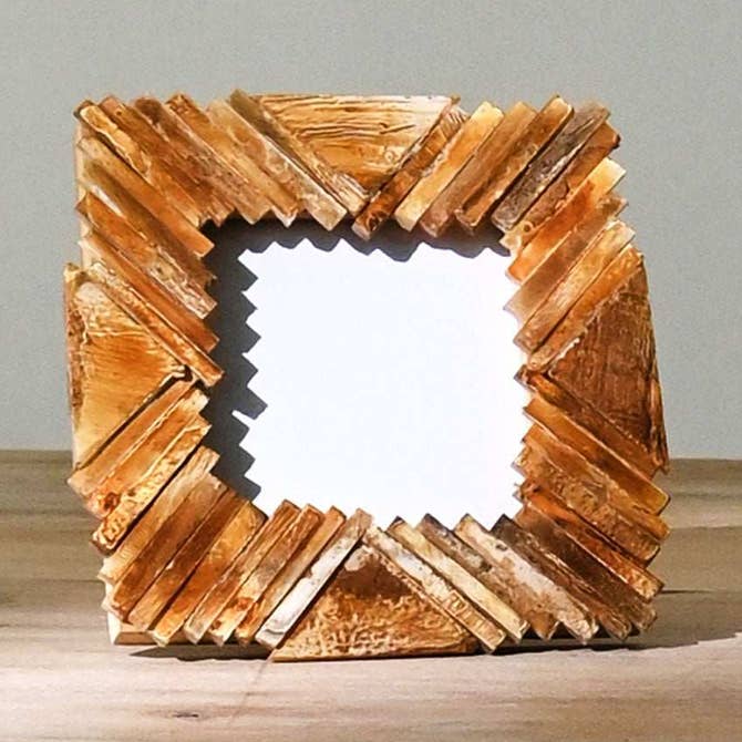 Rustic Mosaic Wood Photo Frame, Farmhouse Decor