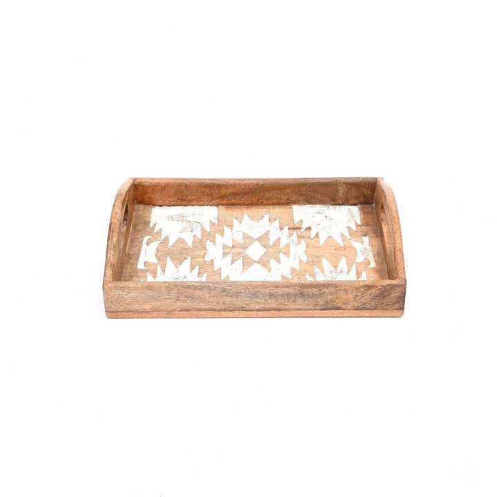 Matterhorn Carved Mango Wood Nesting Trays Set of 3