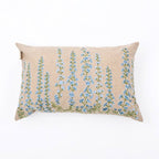 Cascade Floral Embroidered Cotton Lumbar Cushion- 40x60 cm