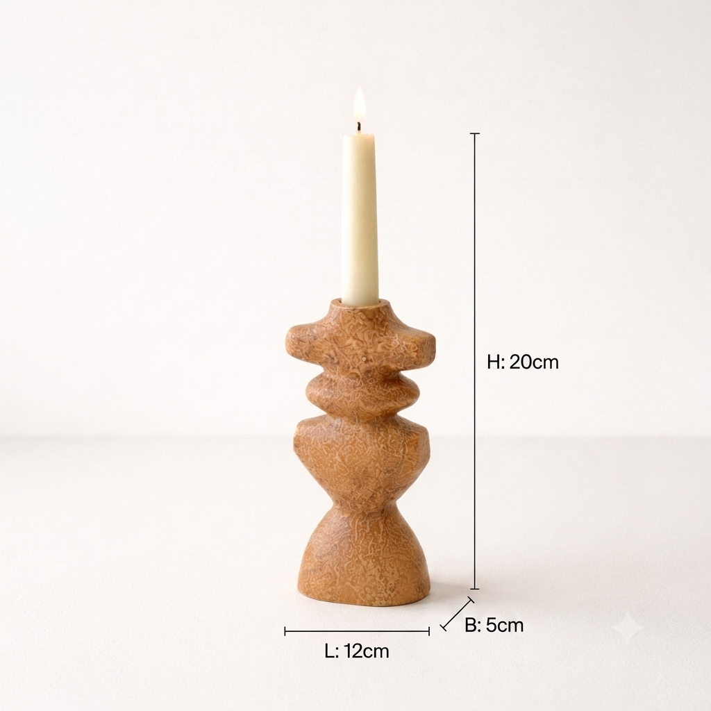 Brown Textured Aluminium Candle Holder