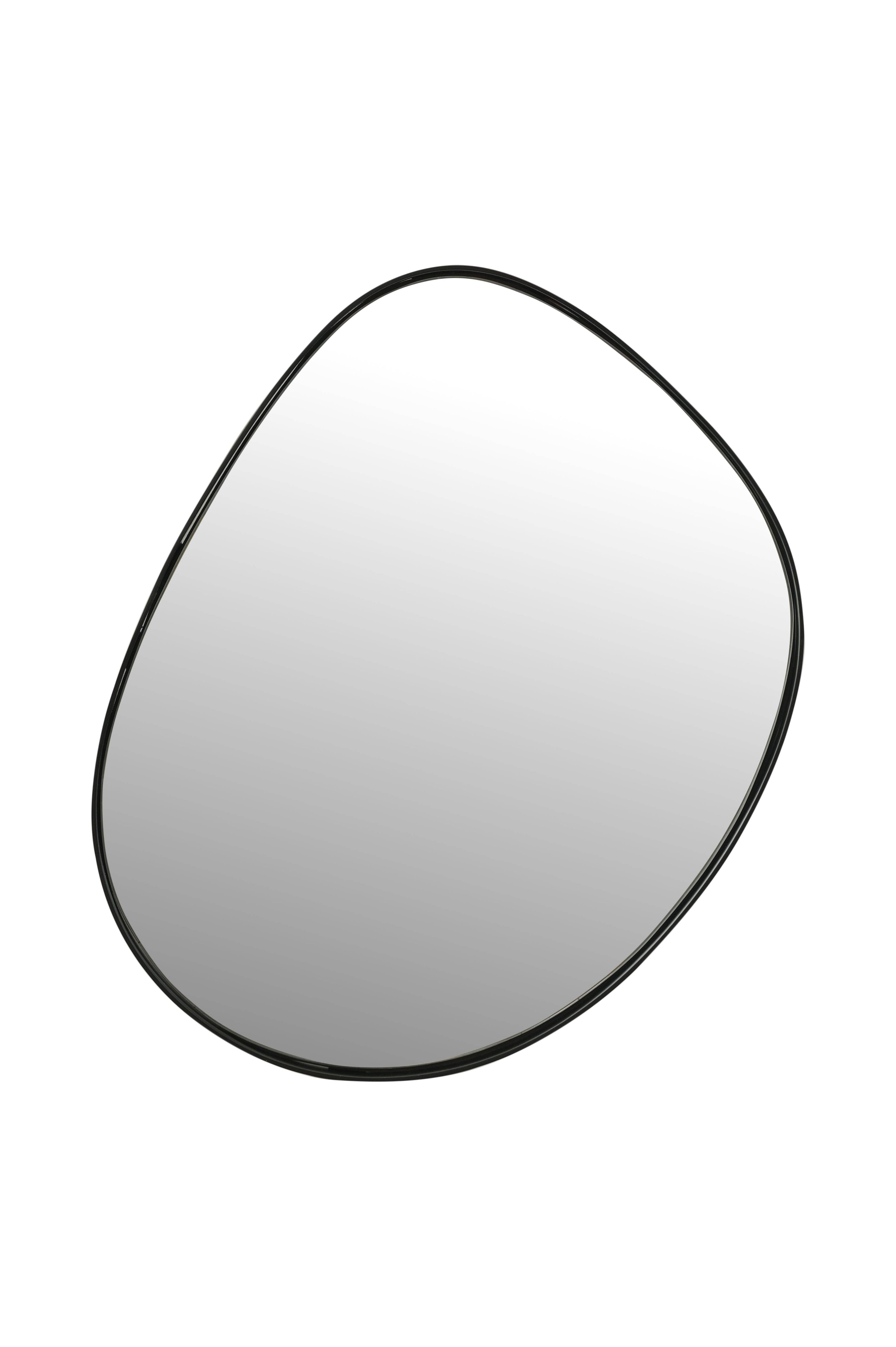 Organic Pebble Wall Mirror | Black Metal Frame 130cm