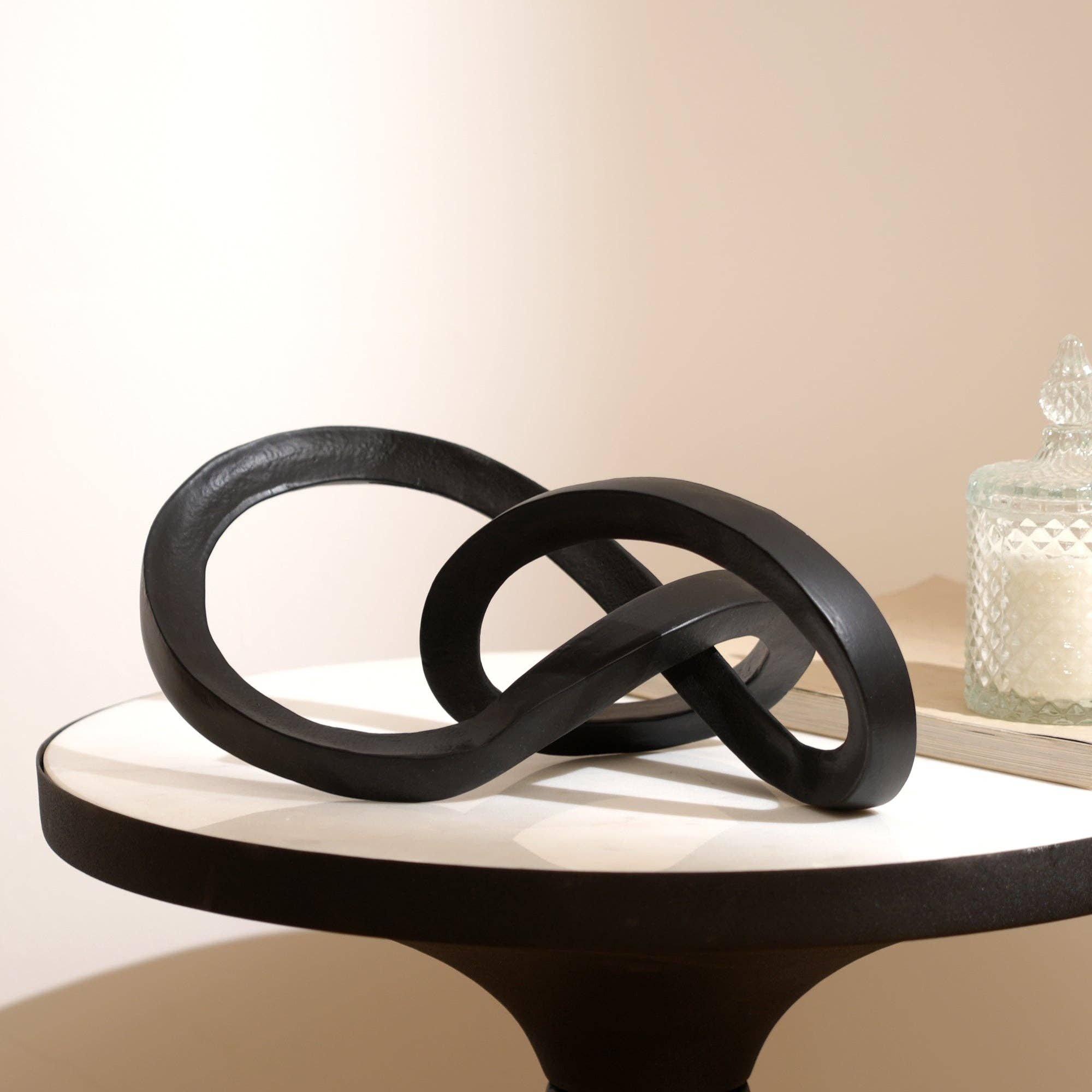 Modern Interlocking Aluminium Sculpture | Tabletop Decor
