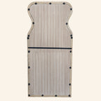 Curved Neck Wall Mirror in Antique White Mango Wood