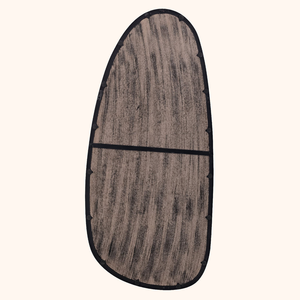 Abstract Wall Mirror in Black Wash Mango Wood
