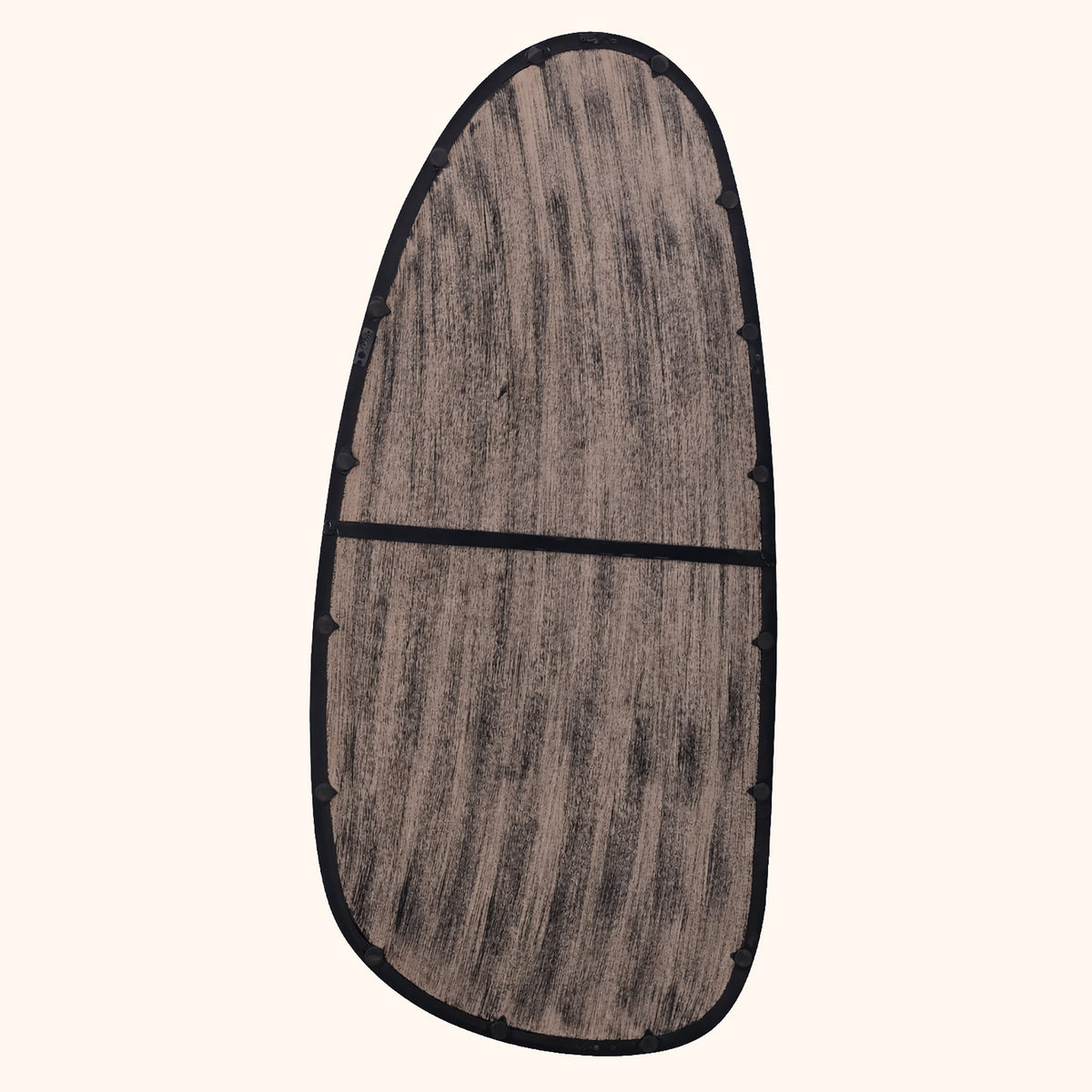 Abstract Wall Mirror in Black Wash Mango Wood