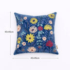 Cotton Cushion- Blue Velvet Design- 45x45 cm