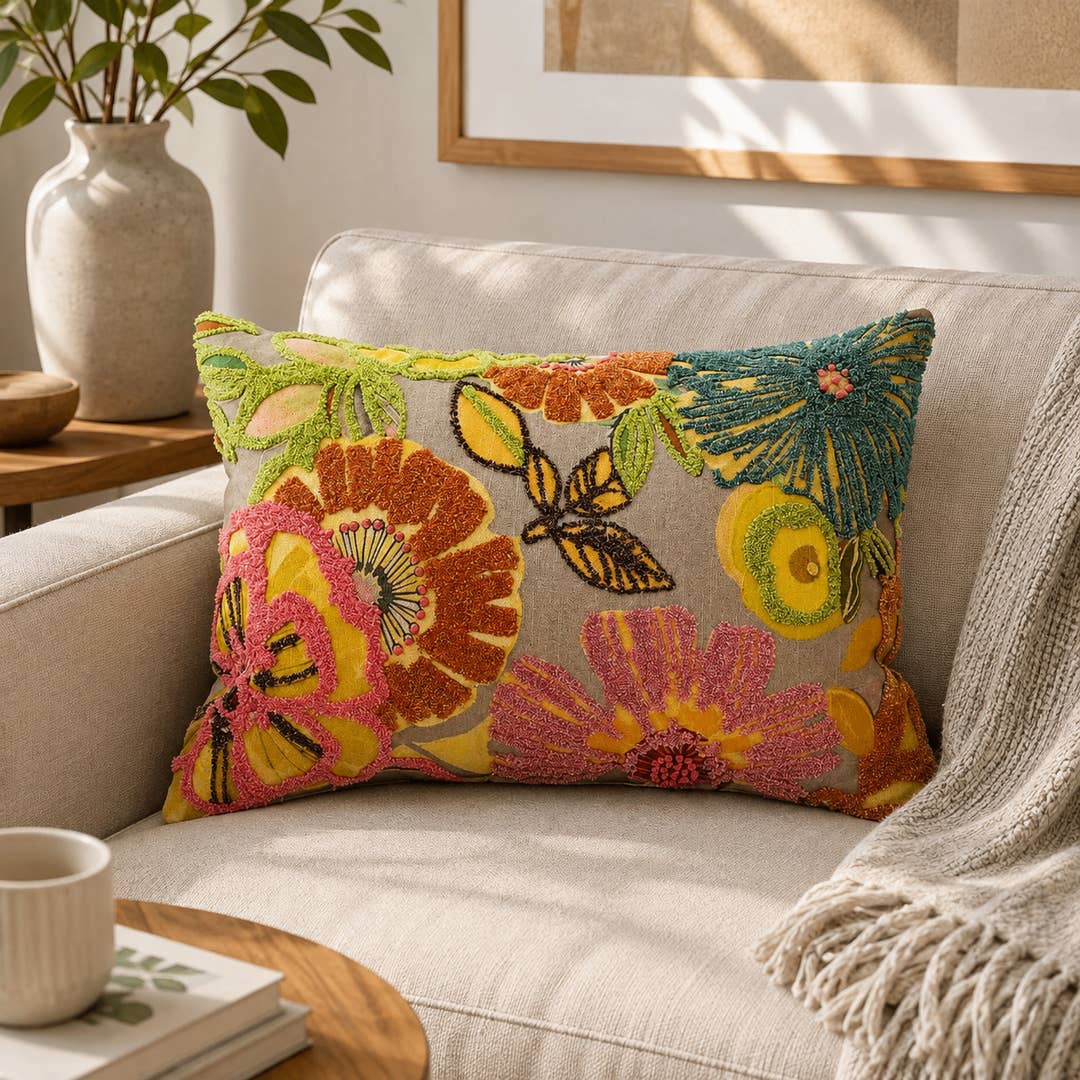 Cotton Lumbar Cushion- Elegant Honeydew- 40x60 cm