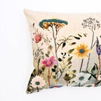 Spring Botanical Embroidered Lumbar Cushion-40x60 cm