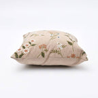 Embroidered Cotton Cushion- Tulip Floral Design- 45x45 cm