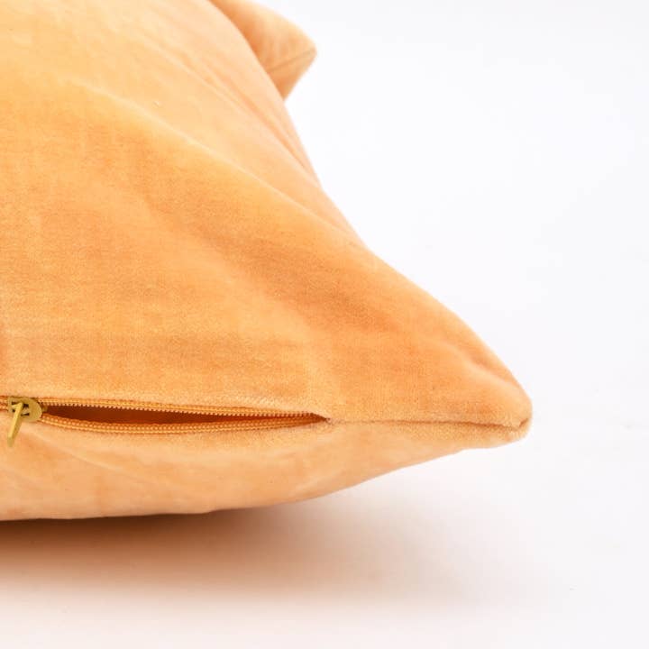 Velvet Cotton Cushion- Ochre Mustard- 45x45 cm