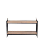 Mango Wood 2 Tier Shoe Rack with Black Metal Frame