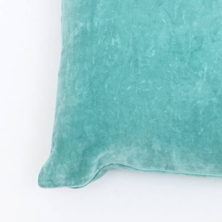 Velvet Cotton Cushion- Vespa Teal- 45x45 cm