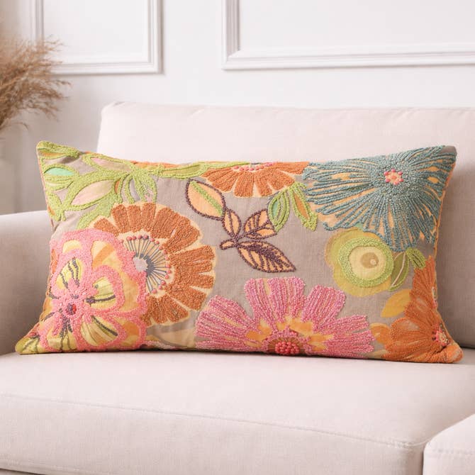 Cotton Lumbar Cushion- Elegant Honeydew- 40x60 cm