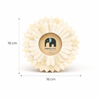 Bone Inlay Sunflower Photo Frame 3x3 Handcrafted White