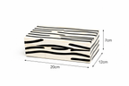 Handcrafted Zebra Pattern Bone Inlay Box Set of 3 White