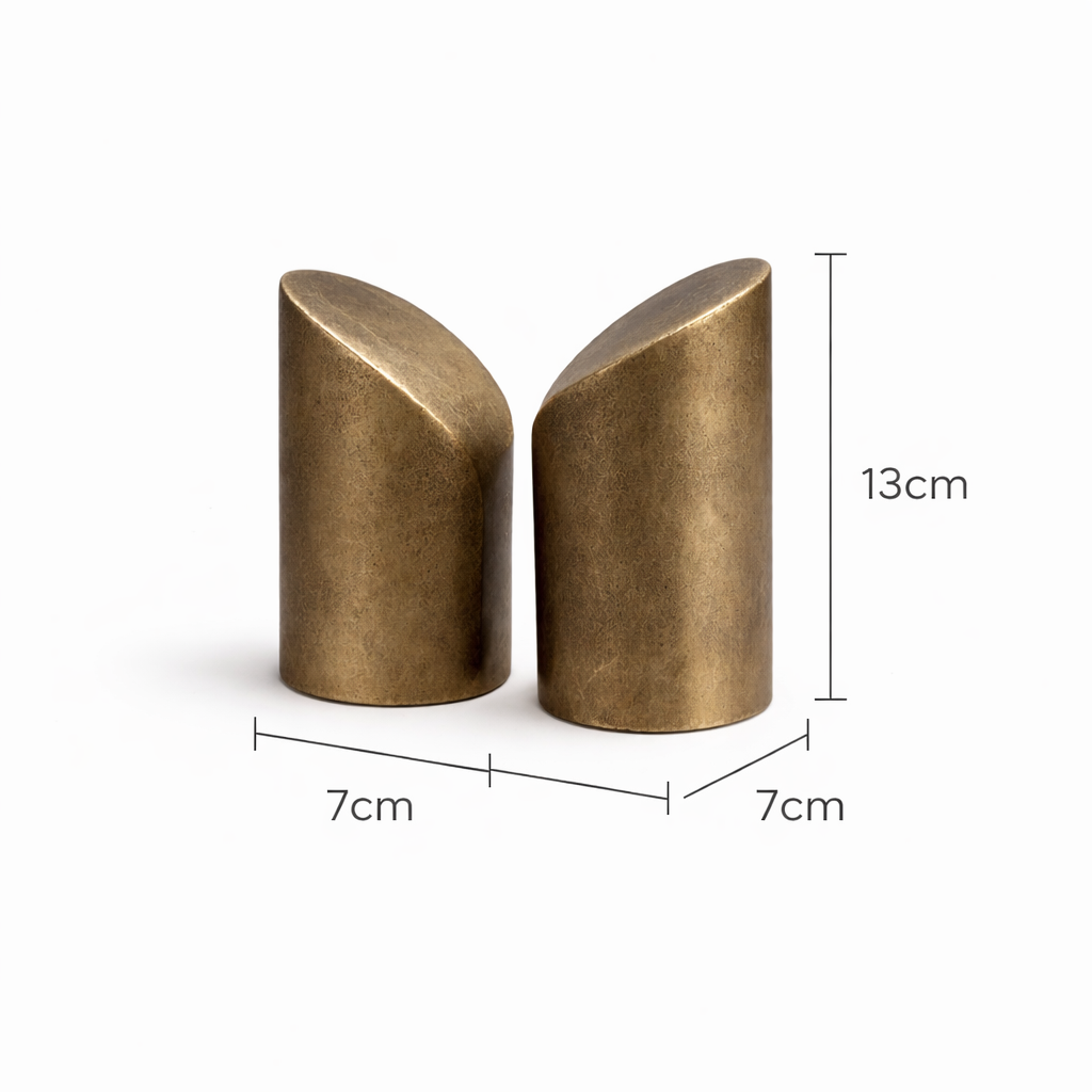Modern Aluminium Bookends Set | Antique Brass Book Holders
