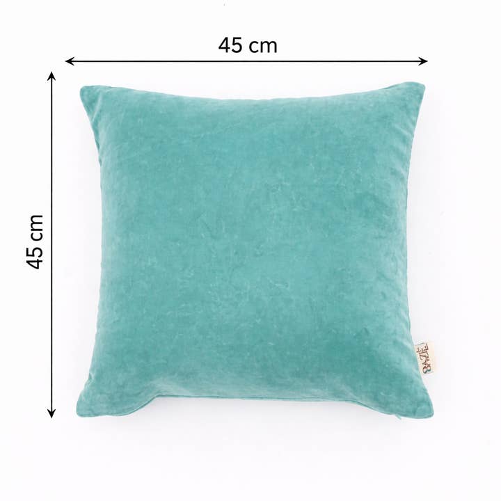 Velvet Cotton Cushion- Vespa Teal- 45x45 cm