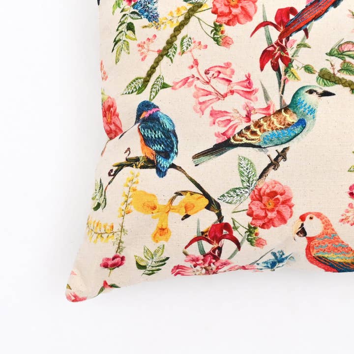 Printed Cotton Cushion- Freya Bird Design- 45x45 cm
