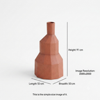 Terracotta Aluminium Vase | Modern Geometric Table Decor
