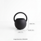 Modern Black Iron Vase | Decorative Handle Tabletop Accent