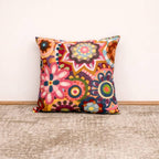 Embroidered Cotton Cushion- Abstract Floral Design- 45x45 cm