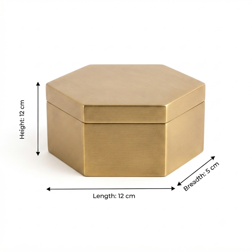 Gold Hexagon Iron Storage Box | Modern Decorative Organizer