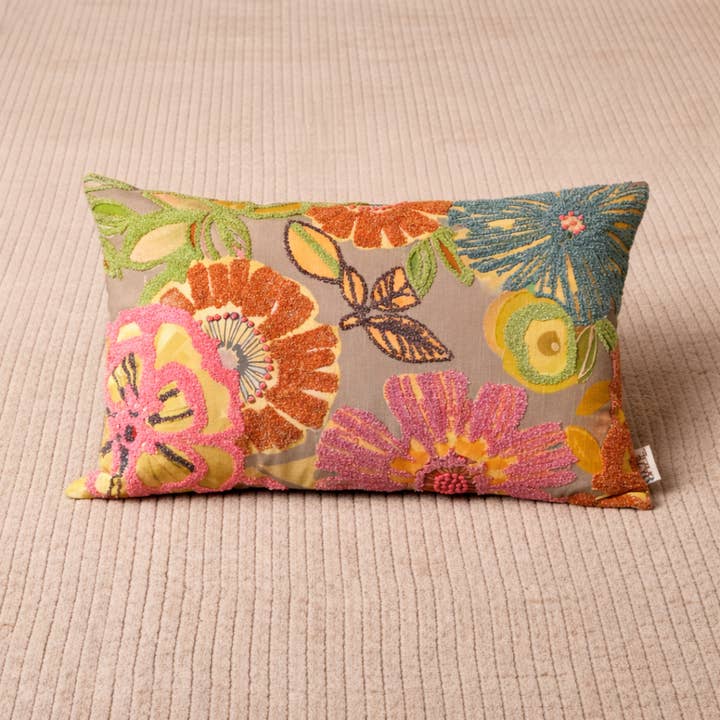 Cotton Lumbar Cushion- Elegant Honeydew- 40x60 cm