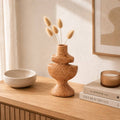 Modern Aluminium Candle Holder |Brown Sculptural Candlestick